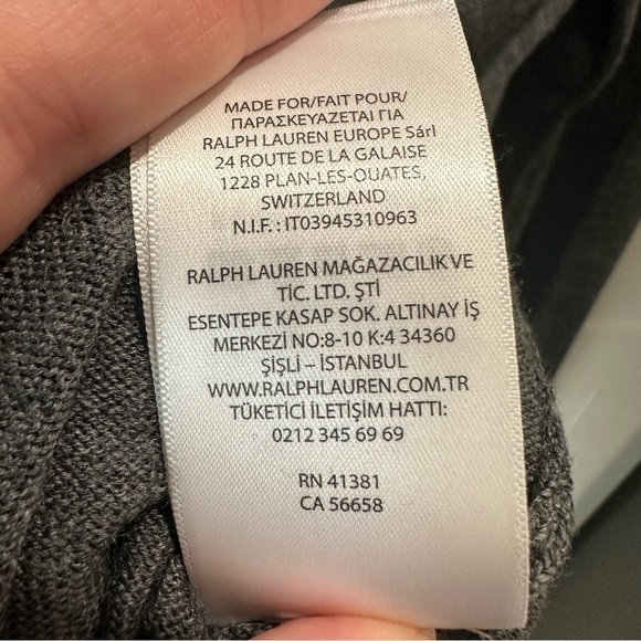 Polo Ralph Lauren Men’s XL Washable Merino Wool Charcoal Gray Turtleneck sweater - Picture 5 of 7